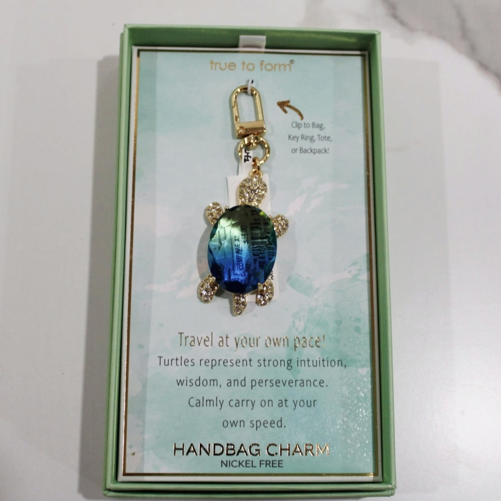 Iridescent Turtle Handbag Charm